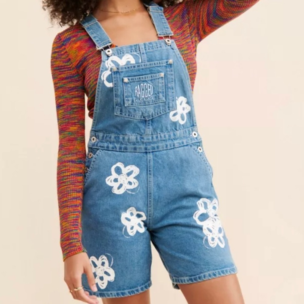 RAGGED DENIM OVERRALLS